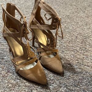 Charlotte Russe Tan Strappy Heels